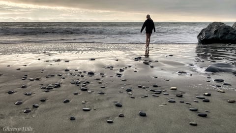 Girl on a beach.