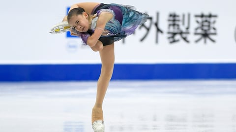 Young female figure skater