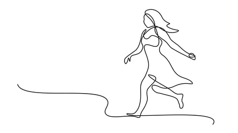 Cartoon of a woman walking