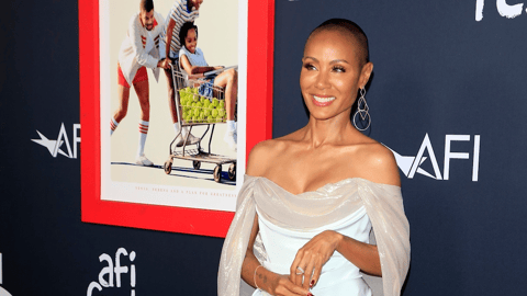 Jada Pinkett Smith in a white gown