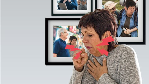 A female patient coughing