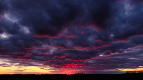 Sunset over prairies