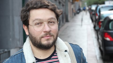 Young urban man with glasses