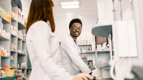 Two pharmacists working together