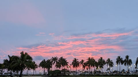 pink and blue Hawaiian sunset