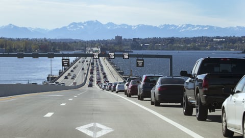 Long line of cars in traffic