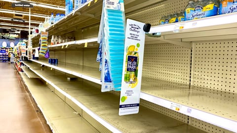 Empty pharmacy shelf
