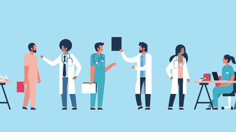 Graphic of various healthcare workers
