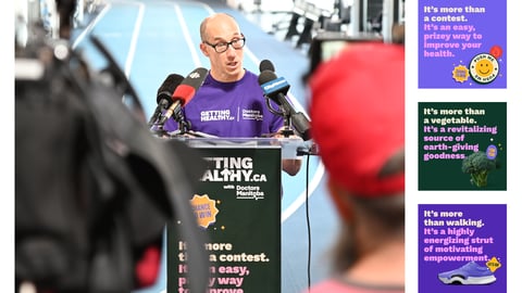 Man speaking at a podium