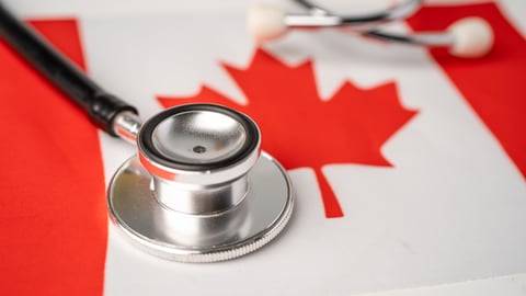 Stethoscope over the Canadian flag