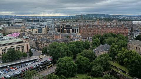 Aerial view of the city of Edinburgh Scotland