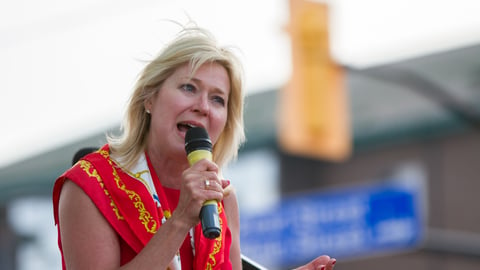 Bonnie Crombie seen giving a speech on July 1, 2015 in Mississauga, Ont.