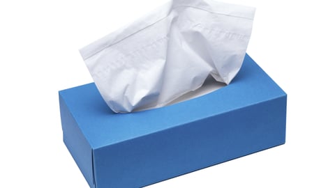 Blue tissue box no background