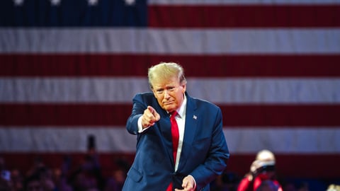 Donald Trump speaks at a rally in Maryland on February 24, 2024.