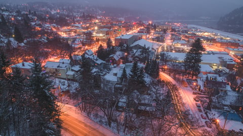 Remote mountainside town in British Columbia