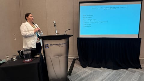 Dr. Courtney Campbell Leary delivers her talk at the Rural and Remote Medicine Conference in Winnipeg.
