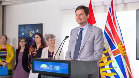 B.C. Premier David Eby makes a healthcare announcement on May 12, 2025.