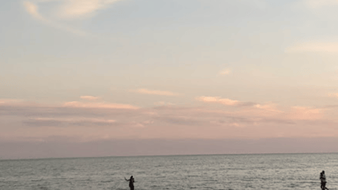 Sunset on a beach in Canada