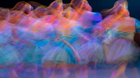 Colourful abstract image of dancers
