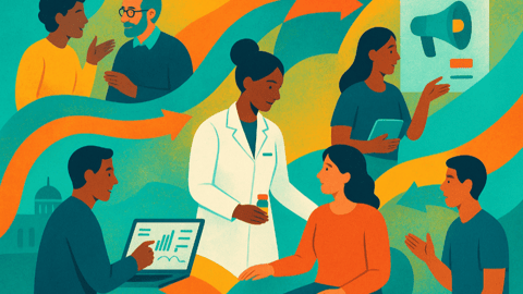 Cartoon of pharmacists working 