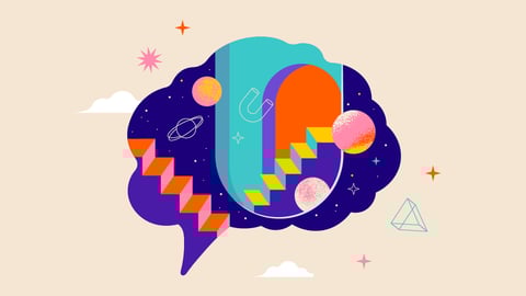 A cartoon of a brain