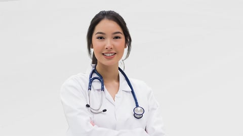 a young female physician assistant