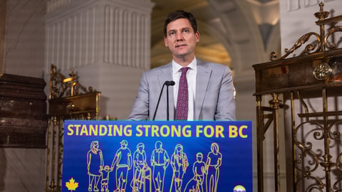 B.C. Premier David Eby speaks at a news conference. (Province of British Columbia)