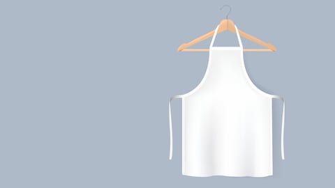 White apron on a grey background