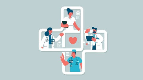 A dartoon featuring multiple health professionals working together