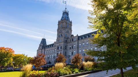 The Parliament Building of Quebec, home to the National Assembly of Quebec, in Quebec City.
