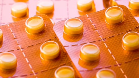 Blister packs of yellow pills