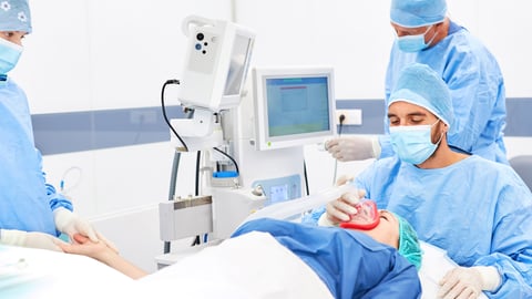 Woman on the operating table under anesthesia