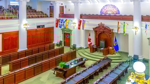 The legislative chamber of the Alberta Legislature.