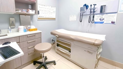 A typical empty physician's exam room