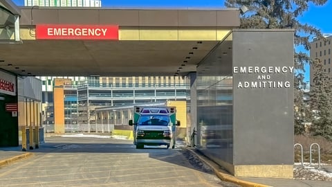 The entrance to the emergency department at Foothills Medical Centre in Calgary.