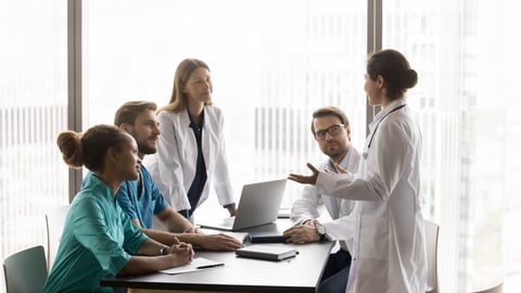 Doctors attending a professional development session.