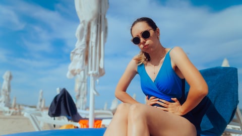 Woman in bathing suit on vacation