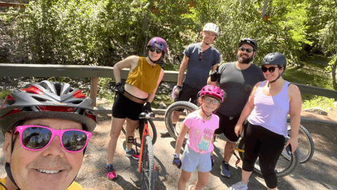 Dr. Ted Jablonski on a bike ride with family