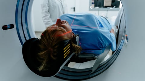 A patient undergoes an MRI test.