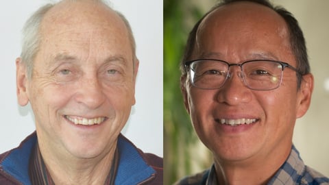 A collage featuring Dr. John Crosby and Dr. Carlos Yu.