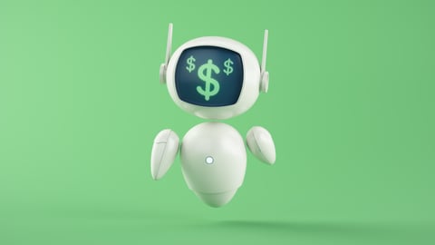 AI robot on green
