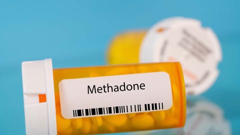 Methadone pills in a prescription bottle.