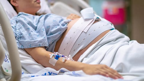 A woman in labor, giving birth in the hospital. Childbirth and pregnancy.; Shutterstock ID 2201016167