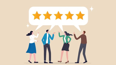 Customer loyalty, consumer satisfaction giving 5 stars rating feedback, best user experience or trust to use service again concept, various customer people giving 5 stars review for quality service.; Shutterstock ID 2437456199