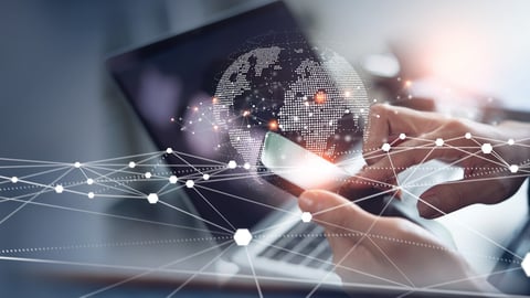 Digital technology, internet network connection, big data, digital marketing IoT internet of things. Woman using mobile phone and laptop computer surfing internet, innovative technology background; Shutterstock ID 2446979289