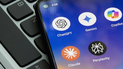 Portland, OR, USA - Sep 1, 2024: ChatGPT, Gemini, Microsoft Copilot, Claude, and Perplexity app icons are seen on a Google Pixel smartphone. AI competition concepts.; Shutterstock ID 2515703279