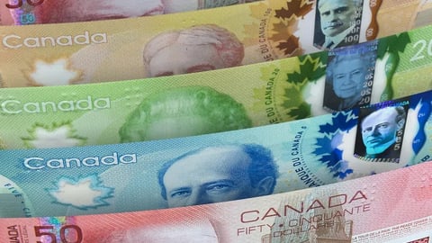 Canadian dollar banknotes. Foreign exchange market. Financial concept; Shutterstock ID 2558807475
