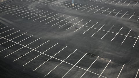 Aerial view of an empty parking lot; Shutterstock ID 39680827