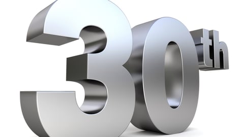 3d metal anniversary number - 30th; Shutterstock ID 84458161