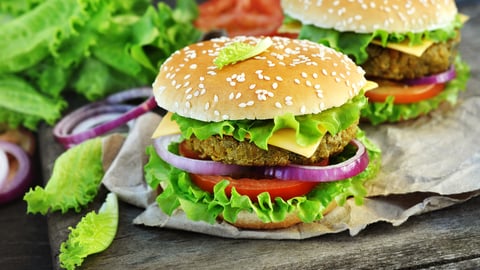 Two healthy looking veggie burgers